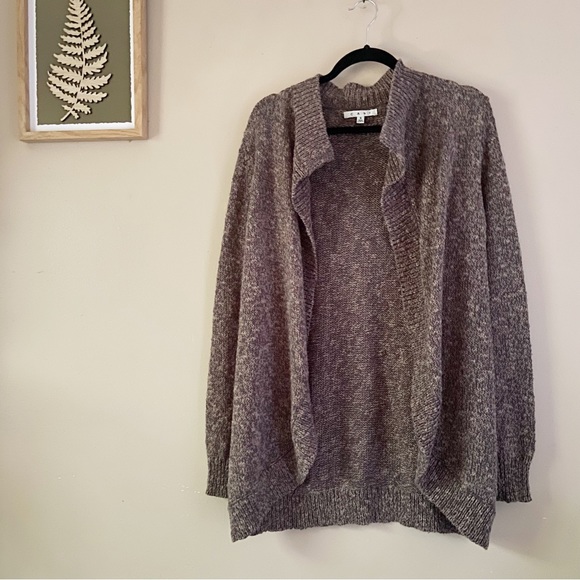 CAbi• ‘Swear by Sweater’ tan/gray chunky open cardigan #880 size small - Picture 2 of 8